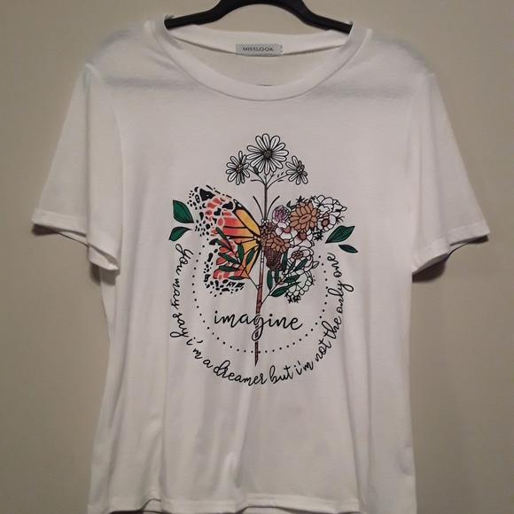 MISSLOOK Womens John Lennons Imagine Inspired Tee - Picture 2 of 10